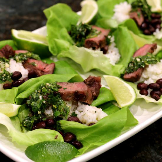 Chimichurri Steak Lettuce Wrap - Recipe photo by Sprinkleofsesame