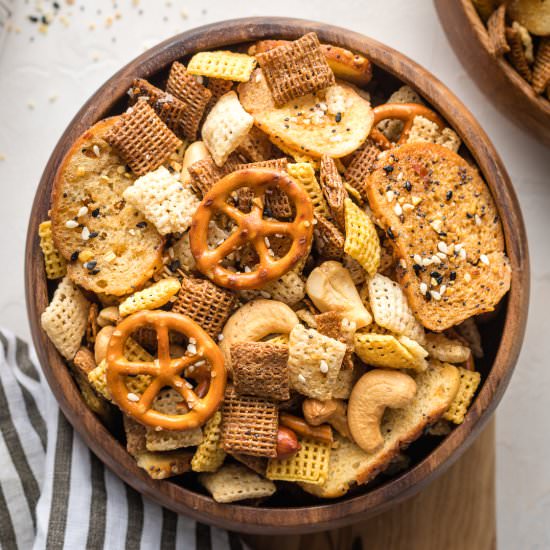 Everything Bagel Chex Mix - Recipe photo by nourishandfete