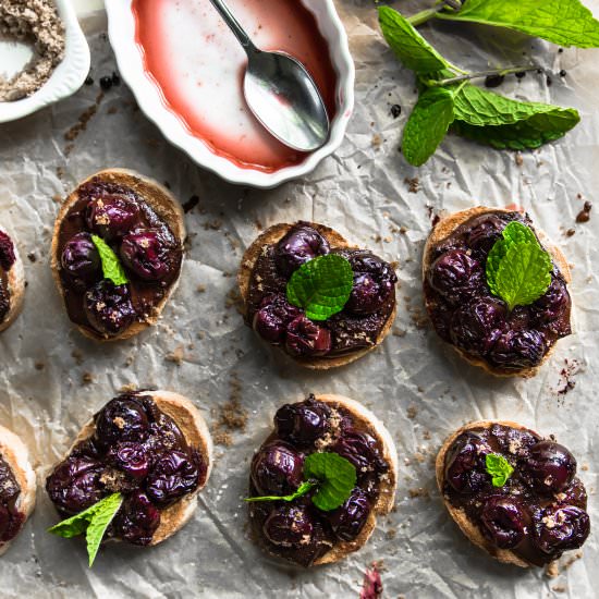 Cherry Chocolate Crostini - Recipe photo by apleasantlittlekitchen