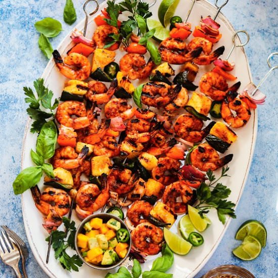 spicy adobo shrimp skewers - Recipe photo by Give it Some Thyme