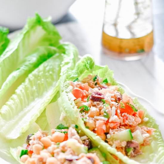 Mediterranean Chickpea Lettuce Wrap - Recipe photo by HouseofKerrs.com