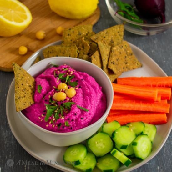 Beetroot Artichoke Hummus - Recipe photo by a meal in mind