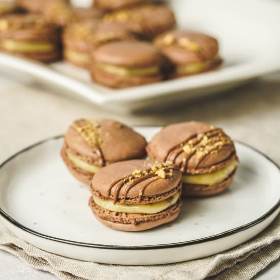 Crunchie Macarons - Recipe photo by ClaytonsCookbook