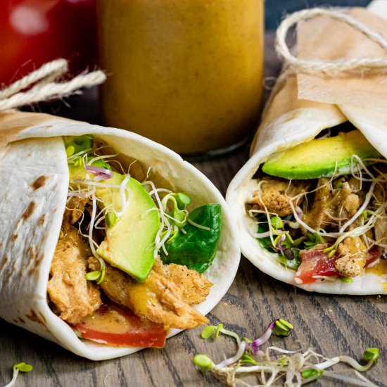 Vegan Honey Mustard Chicken Wraps - Recipe photo by Zardyplants