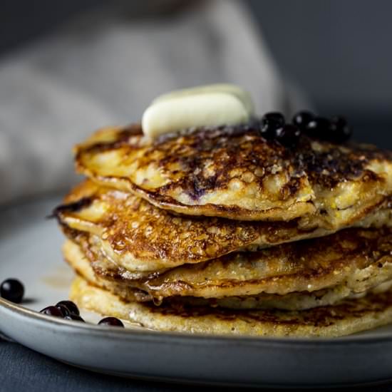 Cornmeal Blueberry Pancakes - Recipe photo by Went Here 8 This