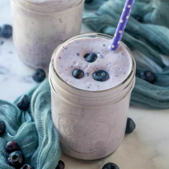 Blueberry Milkshake - Recipe photo by noshingwiththenolands