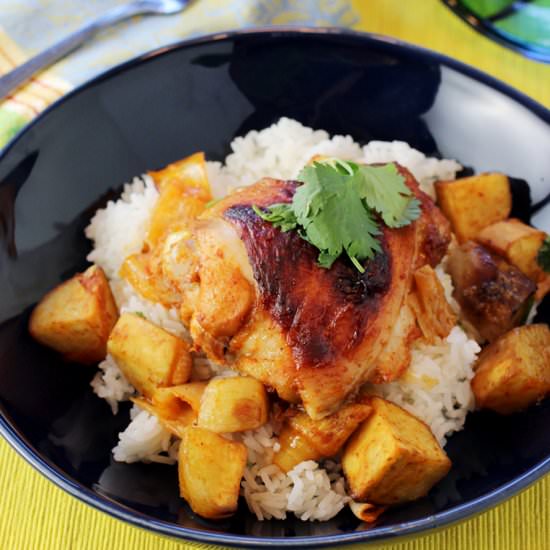 Sheet-pan chicken & sweet potatoes - Recipe photo by Food Gal