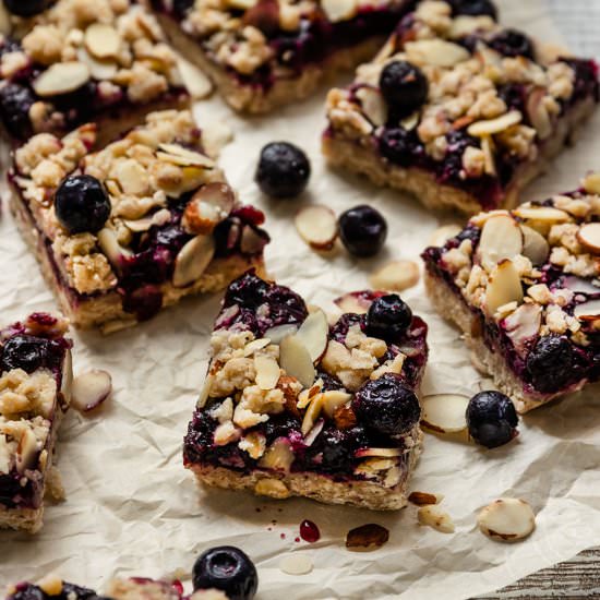 Blueberry Almond Crumble Bars - Recipe photo by ShortGirlTallOrder