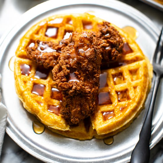 The Best Chicken and Waffles - Recipe photo by Butter Be Ready