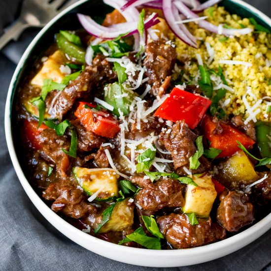 Slow Cooked SUMMER Beef Casserole - Recipe photo by KitchenSanctuary