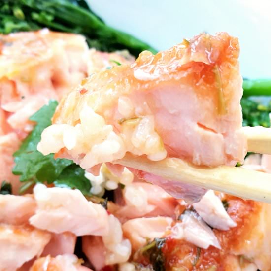 Sweet Chilli Salmon - Recipe photo by FeastGloriousFeast