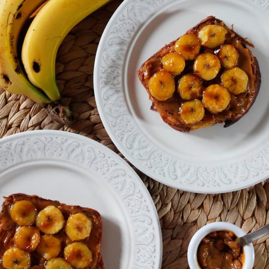 Banana caramel french toast - Recipe photo by hornoMX