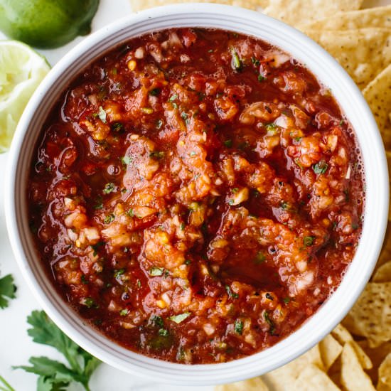 Best Salsa Recipe - Recipe photo by Downshiftology