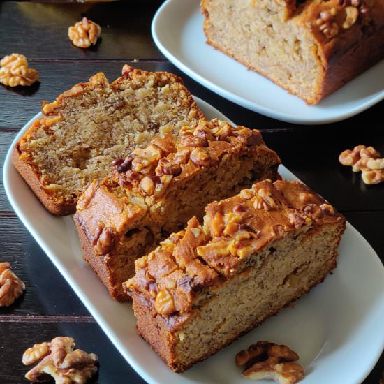 Banana Walnut Bread Eggless Vegan - Recipe photo by Pavis Kitchen