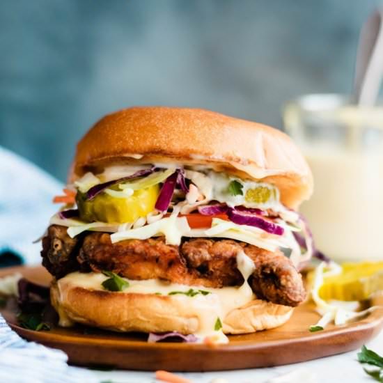 Fried Chicken Sandwiches - Recipe photo by bluebowlrecipes