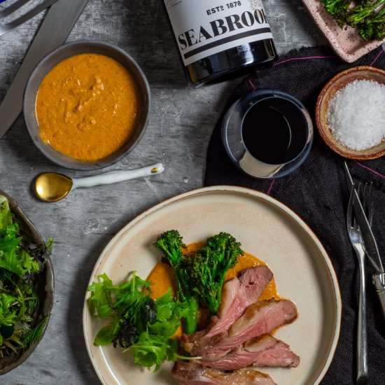 BBQ Lamb & Macadamia Romesco Sauce - Recipe photo by AnotherFoodBlogger