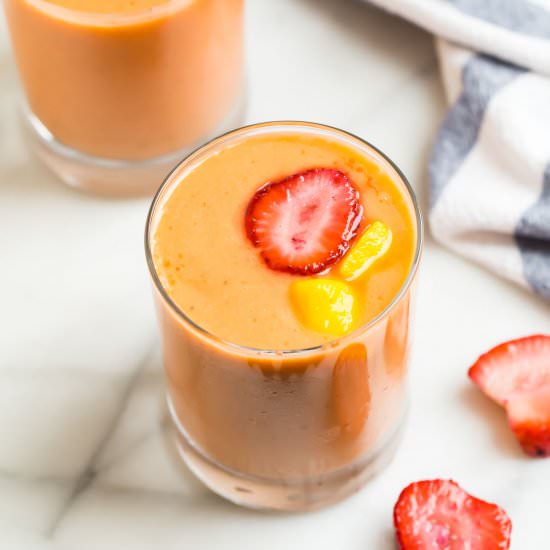 Strawberry Mango Smoothie - Recipe photo by wellplated