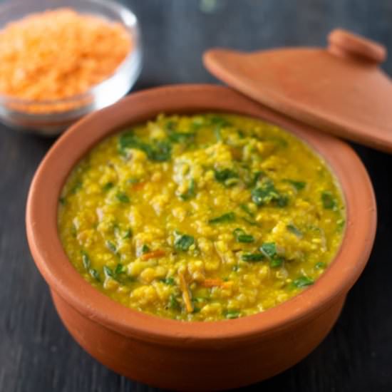 Indian Red Lentil & Spinach Dal - Recipe photo by trafficlightcook