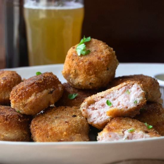 Ham and Cheddar Croquettes - Recipe photo by JawnsICooked