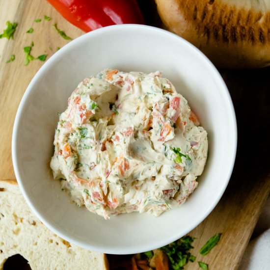 Homemade Veggie Cream Cheese - Recipe photo by JawnsICooked