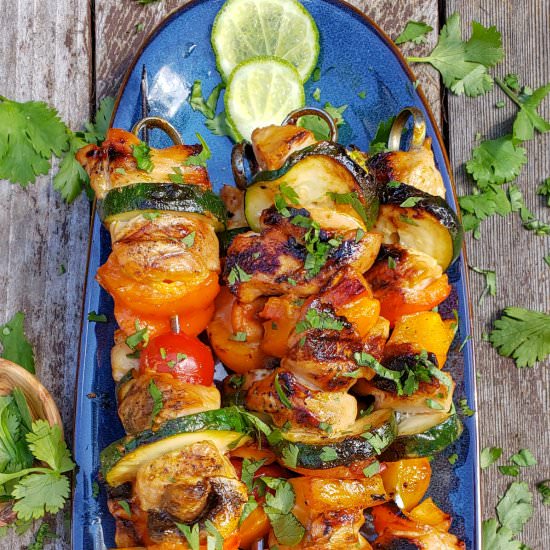 Lime Honey Sriracha Chicken Kebabs - Recipe photo by poweredbymom
