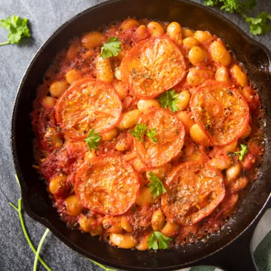 Greek Baked Giant Beans - Recipe photo by foodandjourneys