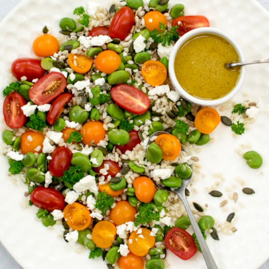 Broad Bean, Tomato & Barley Salad - Recipe photo by theflexitarian