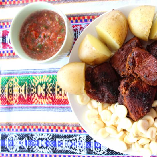 Bolivian Pork Chicharron - Recipe photo by MediterraneanLatinLoveAffair