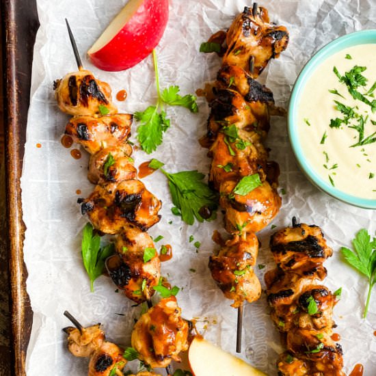 Cider Honey Chicken Skewers - Recipe photo by amycaseycooks