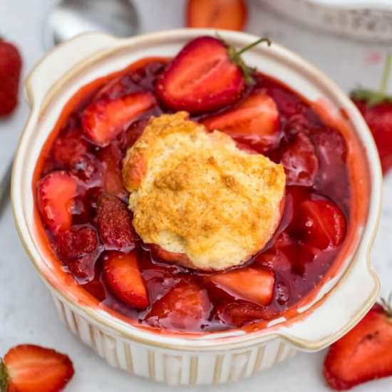 Best Strawberry Cobbler - Recipe photo by peasandpeonies