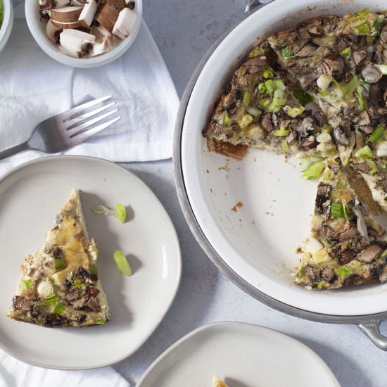 Crustless Mushroom & Onion Quiche - Recipe photo by sweetrusticbakes