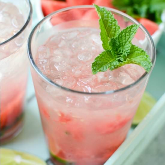 Watermelon Mojitos - Recipe photo by fakeginger