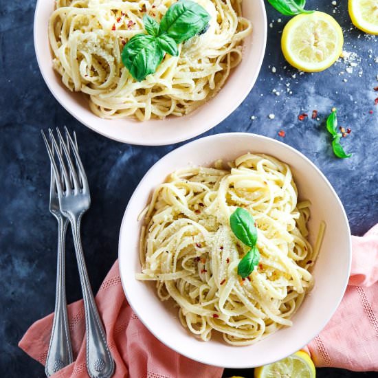 5 Ingredient Lemon Linguine - Recipe photo by tippsinthekitch