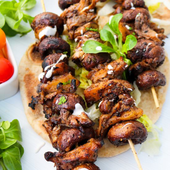 Mushroom Souvlaki - Recipe photo by aVegTasteFromAtoZ