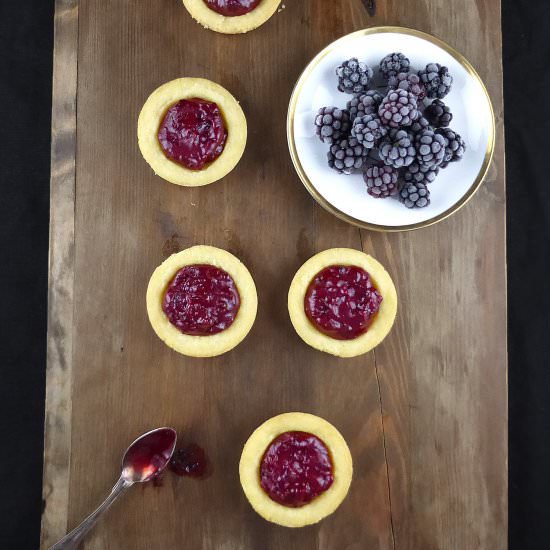 Blackberry Spelt Cookie Cups - Recipe photo by thespeltkitchen
