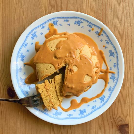 Microwave Pea Protein Pancakes - Recipe photo by imheatherr