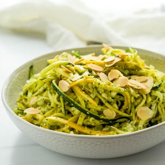 Courgette Salad w/Pesto Dressing - Recipe photo by garlic and zest