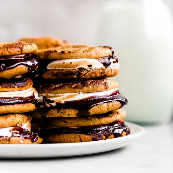 Peanut Butter Cookie S'mores - Recipe photo by trufflesandtrends