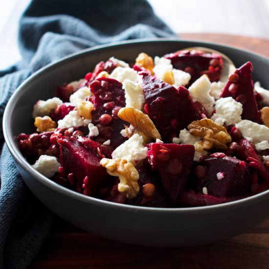 Lentil and Beetroot Salad - Recipe photo by scruffandsteph