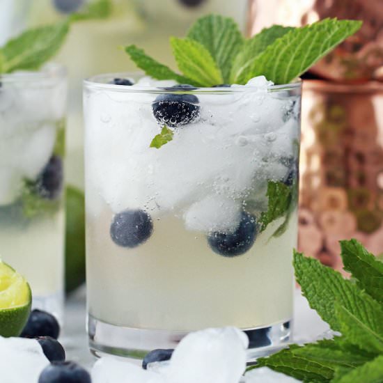 Big Batch Blueberry Moscow Mules - Recipe photo by peanutbutterandfitness