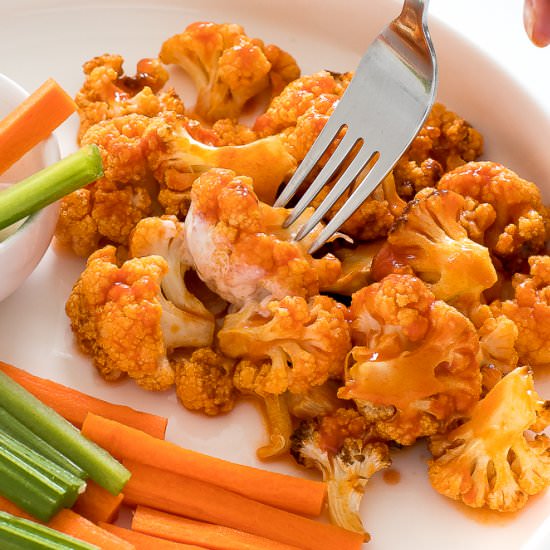 Air Fryer Buffalo Cauliflower Bites - Recipe photo by ChefSavvy