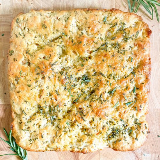 Roasted Garlic Rosemary Focaccia - Recipe photo by Icing on the Bake
