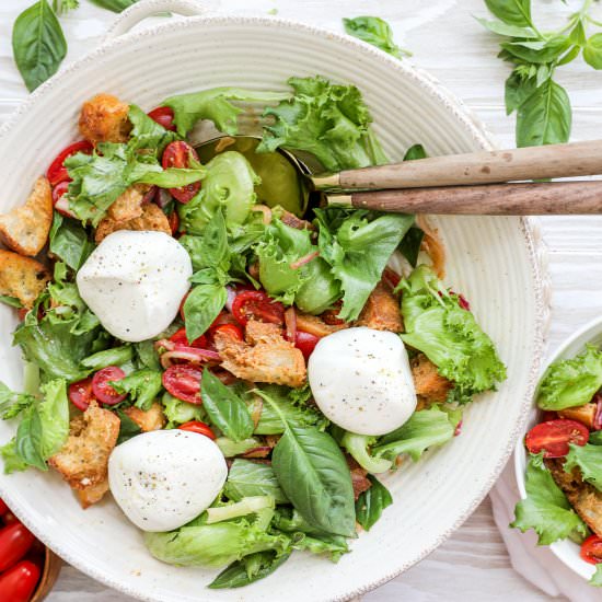 Panzanella Salad with Burrata - Recipe photo by jennyrawn