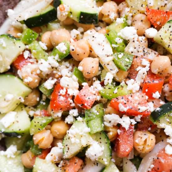 Simple Chickpea Mediterranean Salad - Recipe photo by mags_makes