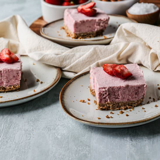 Gluten Free Strawberry Icebox Bars - Recipe photo by smallfarmbiglife