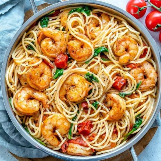 GARLIC SHRIMP SPAGHETTI - Recipe photo by healthyfitnessmeals