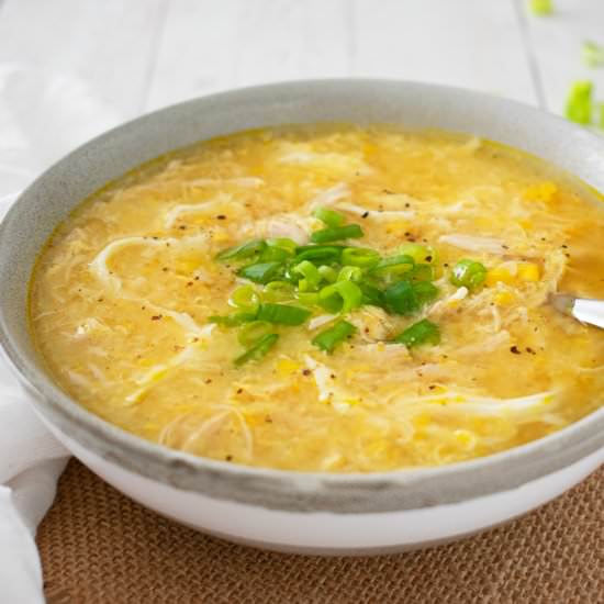 Quick Chicken and Sweetcorn Soup - Recipe photo by scruffandsteph
