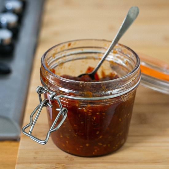 Three ingredient tomato chutney - Recipe photo by Shecanteatwhat