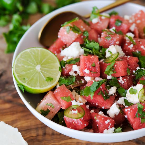 Watermelon Salad with Tequila Lime - Recipe photo by Everyday Gourmet with Blakely