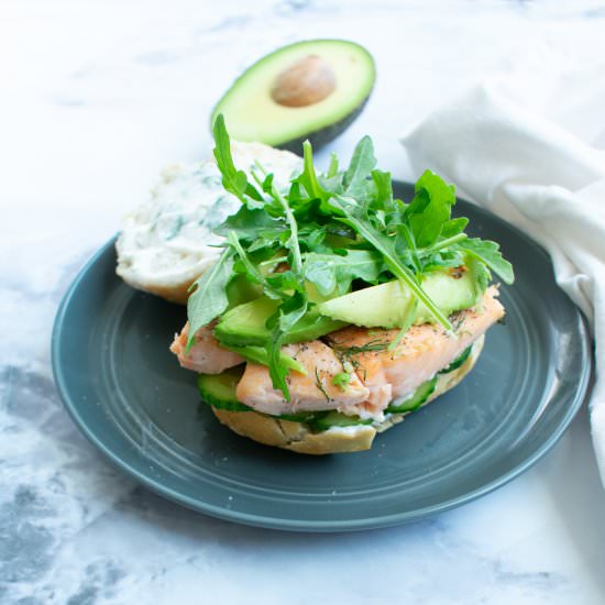 Fresh Salmon Sandwich & Dill Sauce - Recipe photo by Biteyourcravings
